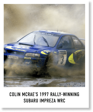 Colin McRae’s 1997 rally-winning Subaru Impreza at the Firle Beacon Car Festival